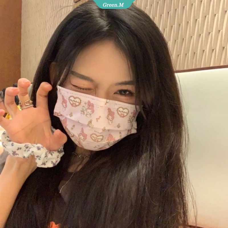 Set 40 Khẩu Trang In Hoạt Hình Sanrio Hello Kitty Dùng Một Lần Không Kèm Hộp