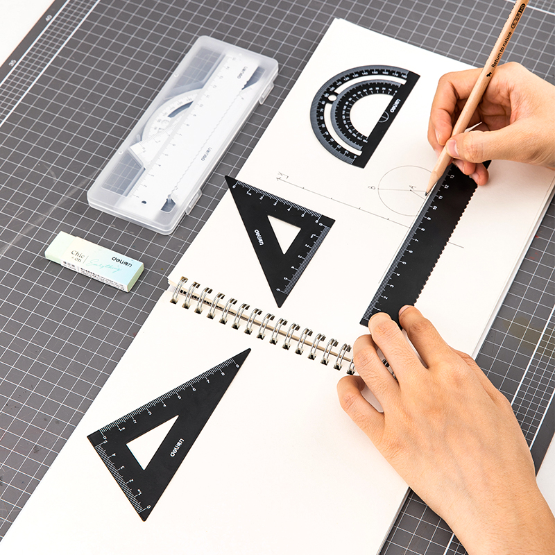 Bộ thước đo góc tam giác bằng nhôm chuyên dụng