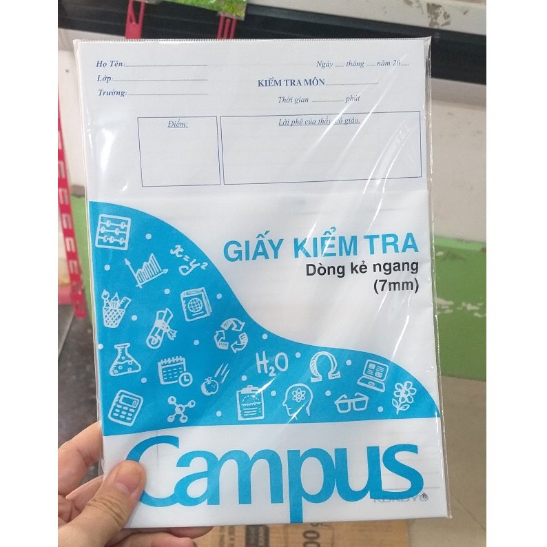 Giấy kiểm tra cấp 1, giấy kiểm tra ô ly, giấy kiểm tra Hồng Hà, giấy kiểm tra Campus