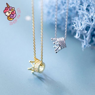 Dây chuyền nữ bạc vương miện đính hạt đá lấp lánh nhỏ xinh dễ thương phụ kiện trang sức hàn quốc - Shop Kỳ Lân
