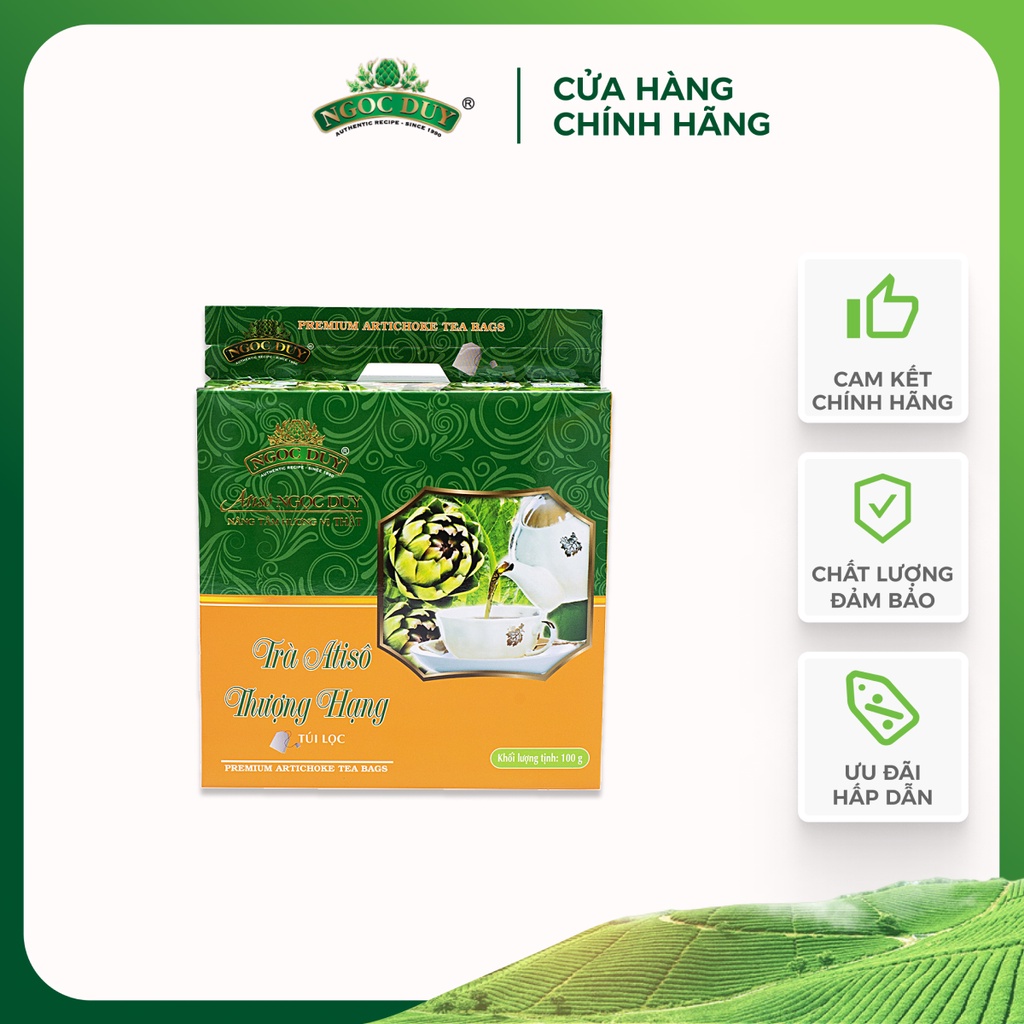 Trà Atiso túi lọc thượng hạng actiso bổ gan hộp cam 50 túi 100g cao cấp
