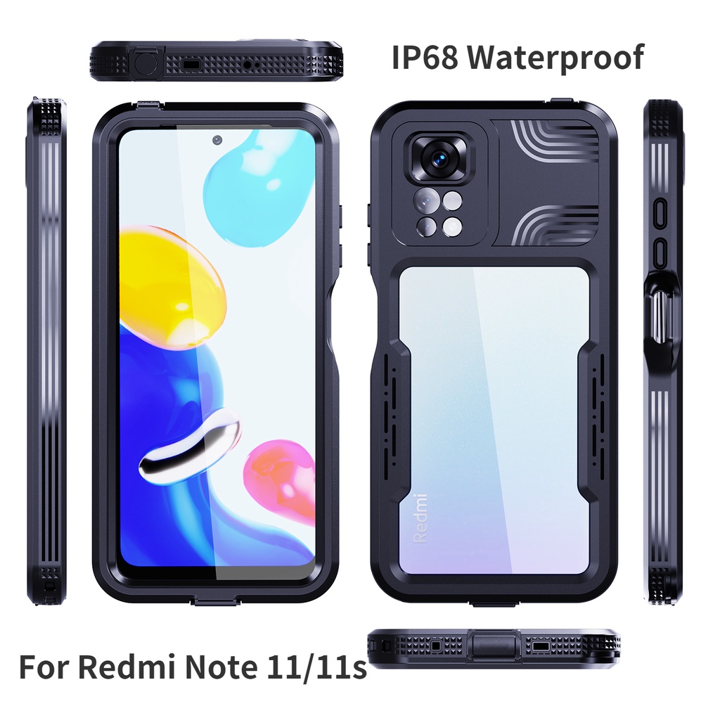 Ốp Điện Thoại Trong Suốt Chống Thấm Nước IP68 2M Cho Xiaomi Redmi Note 11 Pro 11s