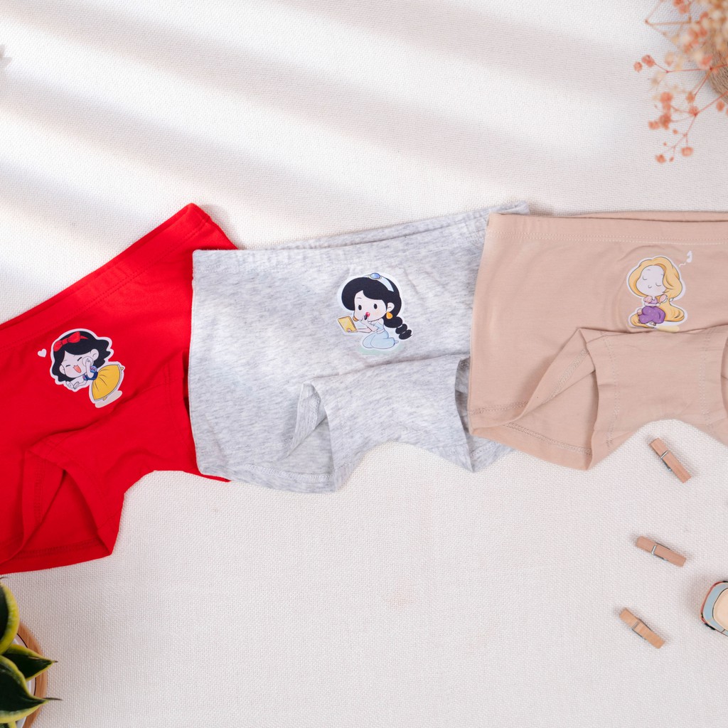 Set 3 quần chip đùi bé gái BOMINES vải cotton thoáng mát