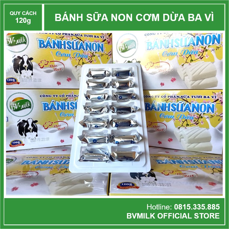 Combo 4 Hộp Bánh Sữa Non Ba Vì BVMILK 120g