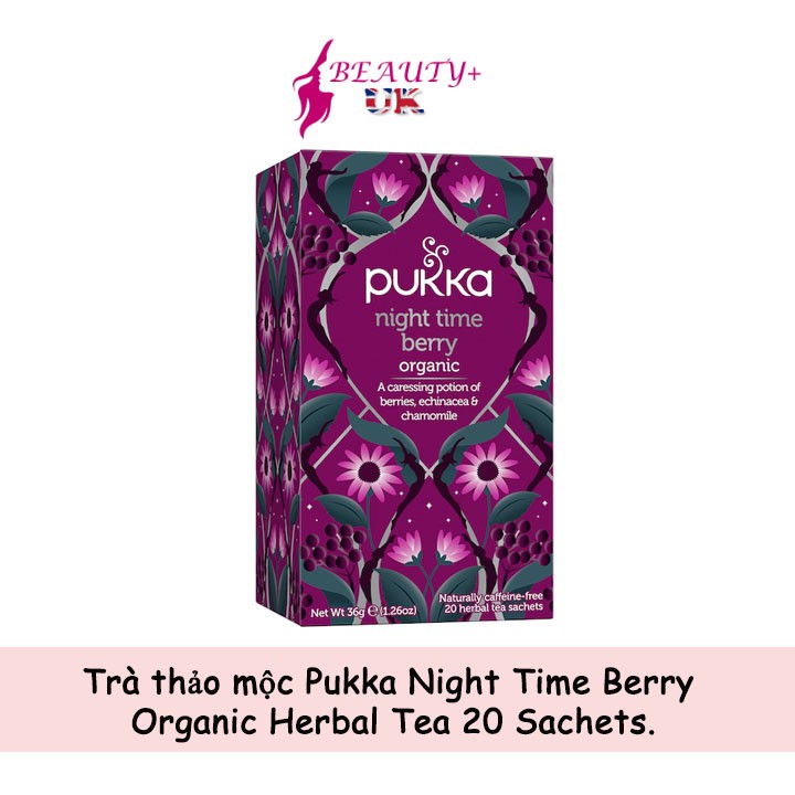 Trà thảo mộc Pukka Night Time Berry Organic Herbal Tea 20 Sachets