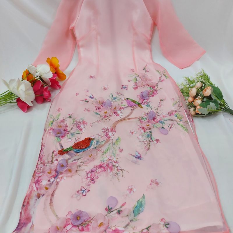 🥰 Áo dài  tơ ogana cao cấp đẹp sang chảnh hịn xịn hàng thiết kế chuẩn từng đường kim mũi chỉ áo dài cao cấp giá rẻ