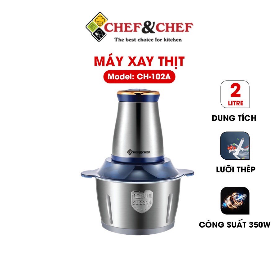 MÁY XAY THỊT XAY THỰC PHẨM ĐA NĂNG CỐI INOX LOẠI 2L