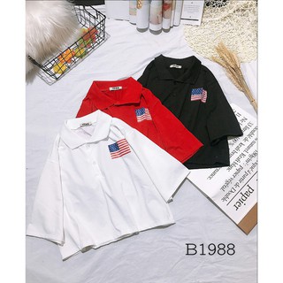🌈🌈Áo polo croptop cờ Mỹ mẫu mới cực xinh🌈🌈(kèm ảnh thật)
