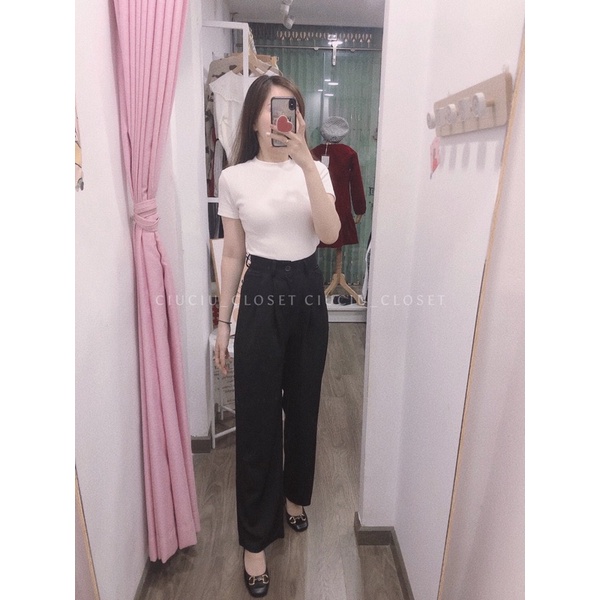 Quần Suông Trơn Culotes 3Màu Đen Nâu Xám Chất Lụa Rũ Đẹp (SẴN/ẢNH THẬT)