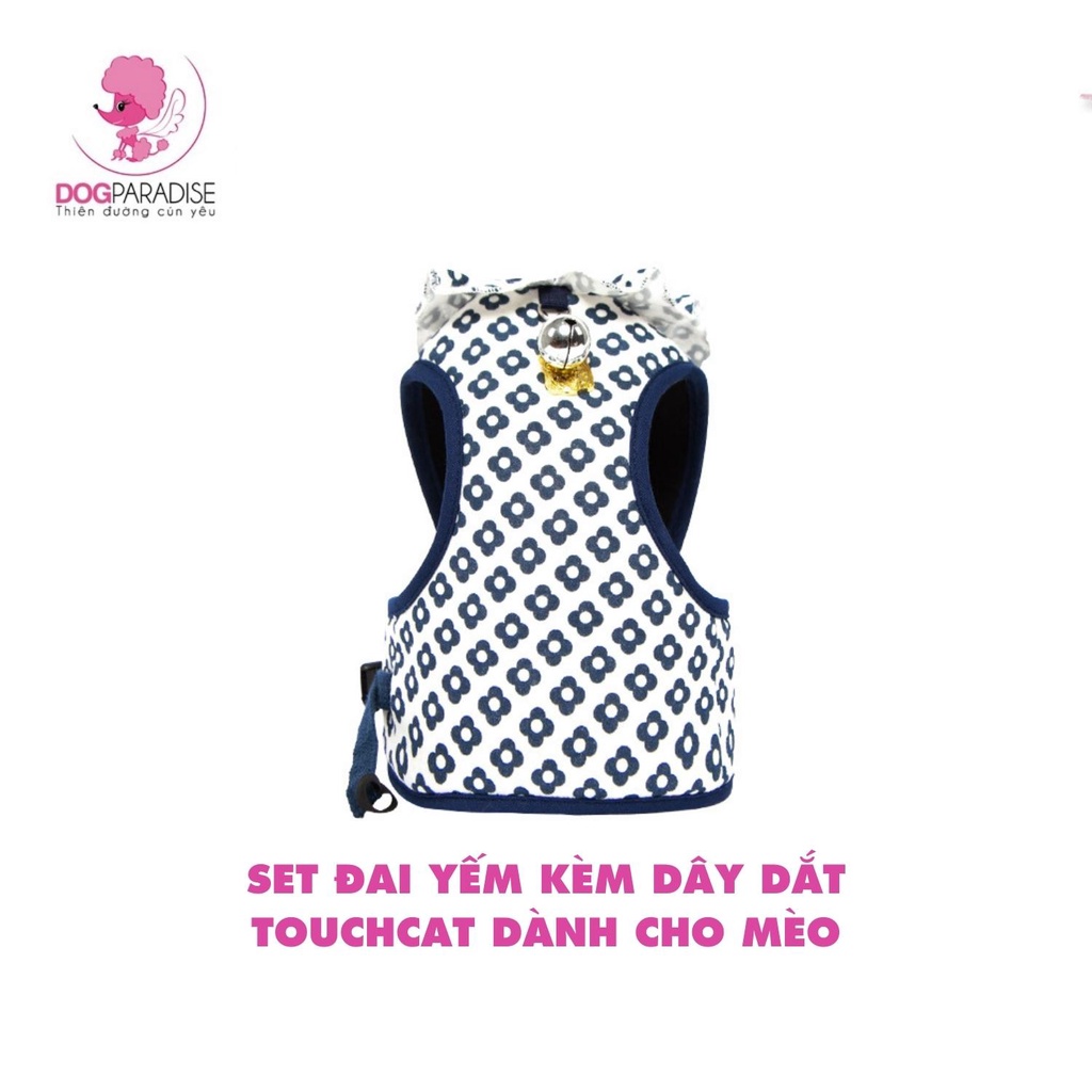 Set đai yếm kèm dây dắt Touchcat dành cho mèo nhiều màu thời trang chắc chắn size S/M  - Dog Paradise