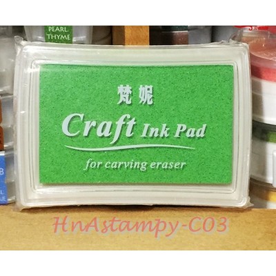 hnastampy Mực dấu tông xanh lá craft ink pad dùng với seal clear stamp trong handmade scrapbook