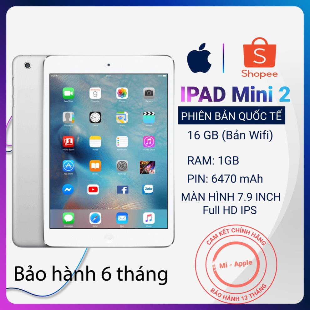 Máy tính bảng ipad mini 2 chính hãng Quốc tế bảo hành 6 tháng 1 đổi 1 trong 30 ngày | BigBuy360 - bigbuy360.vn