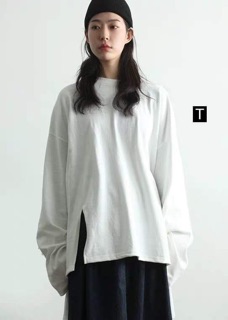 Áo xẻ cạnh trơn thụng Tr&Đ