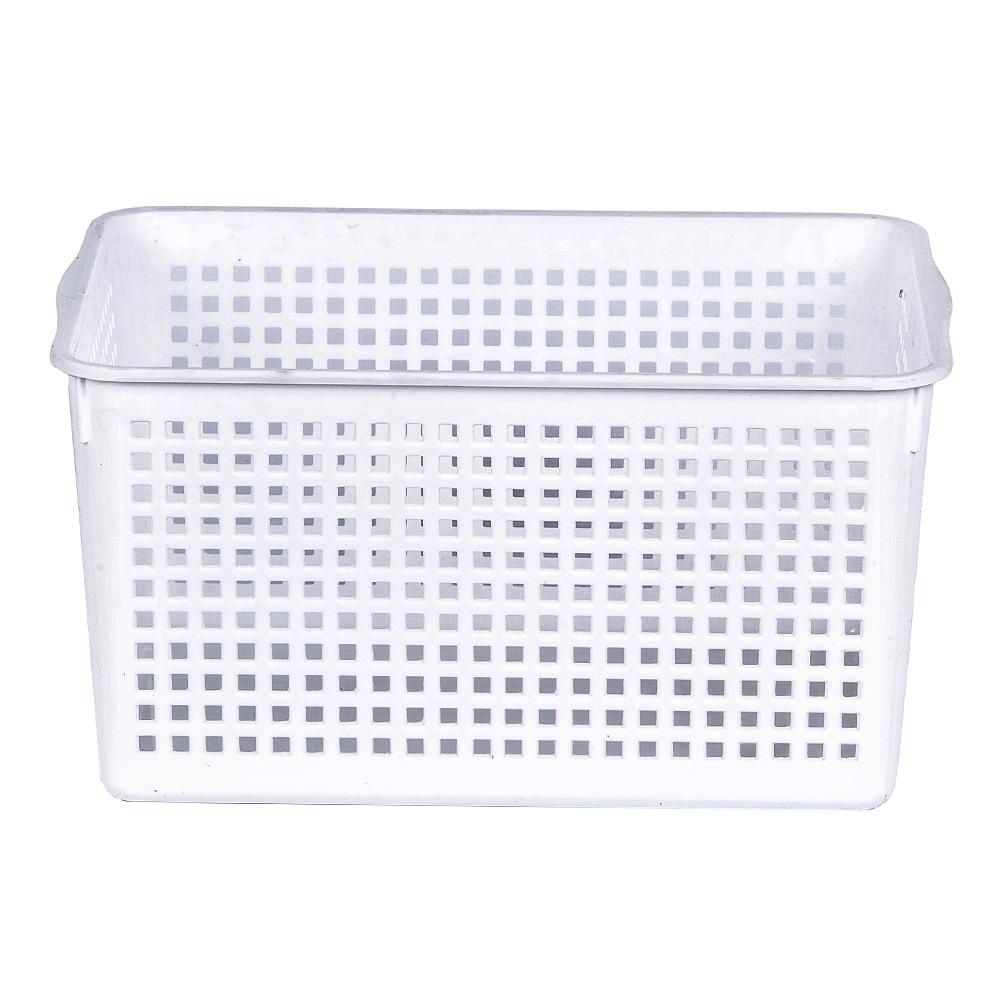 HomeBase KECH Rổ bếp nhựa Thái Lan 5184 W18.1xD27xH14cm màu trắng