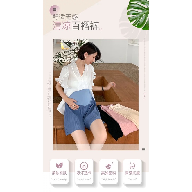 Quần bầu đùi thun tăm lạnh cực mát , quần sooc cho mẹ bầu ngày hè