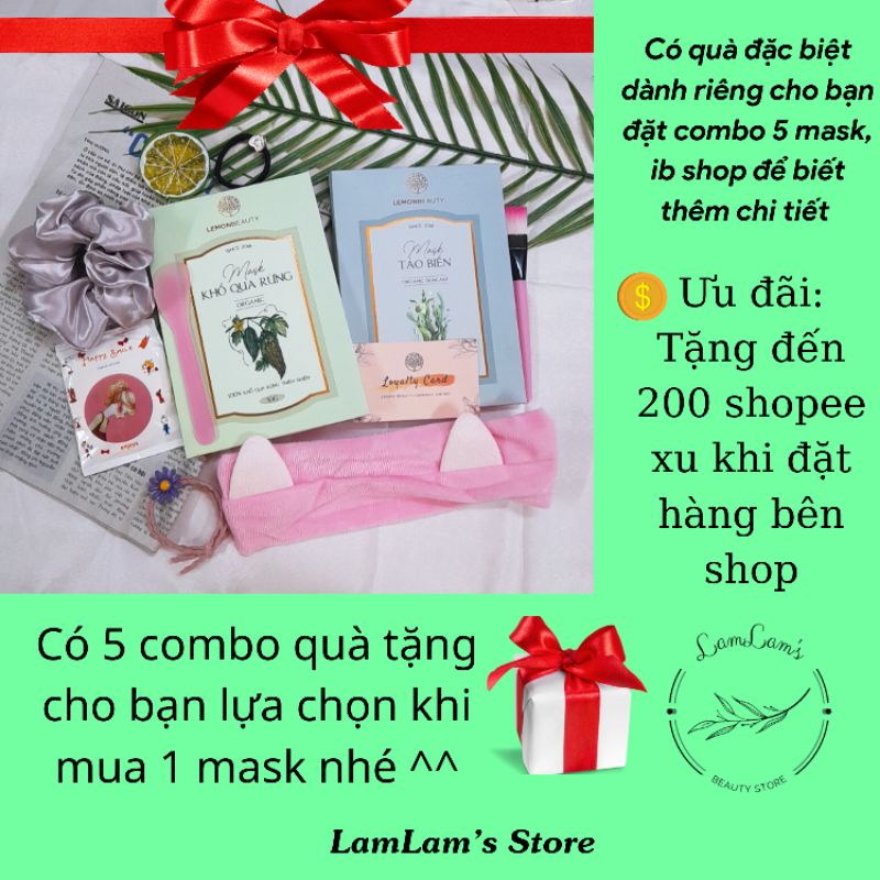 Mask khổ qua rừng và tảo biển Lemon handmade Beauty (bột/mặt nạ nguyên chất) | Thế Giới Skin Care