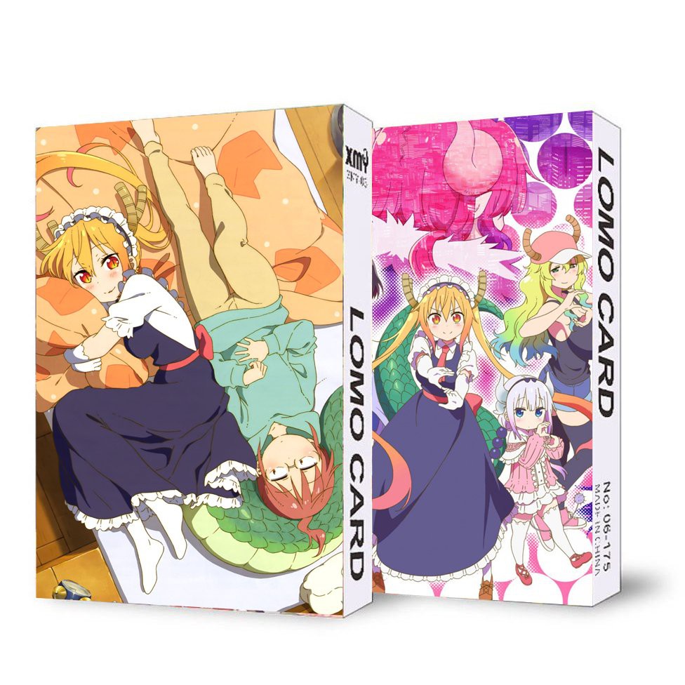 ( không kèm hộp ) Ảnh lomo IN HÌNH HẦU GÁI RỒNG NHÀ KOBAYASHI anime chibi 30 tấm
