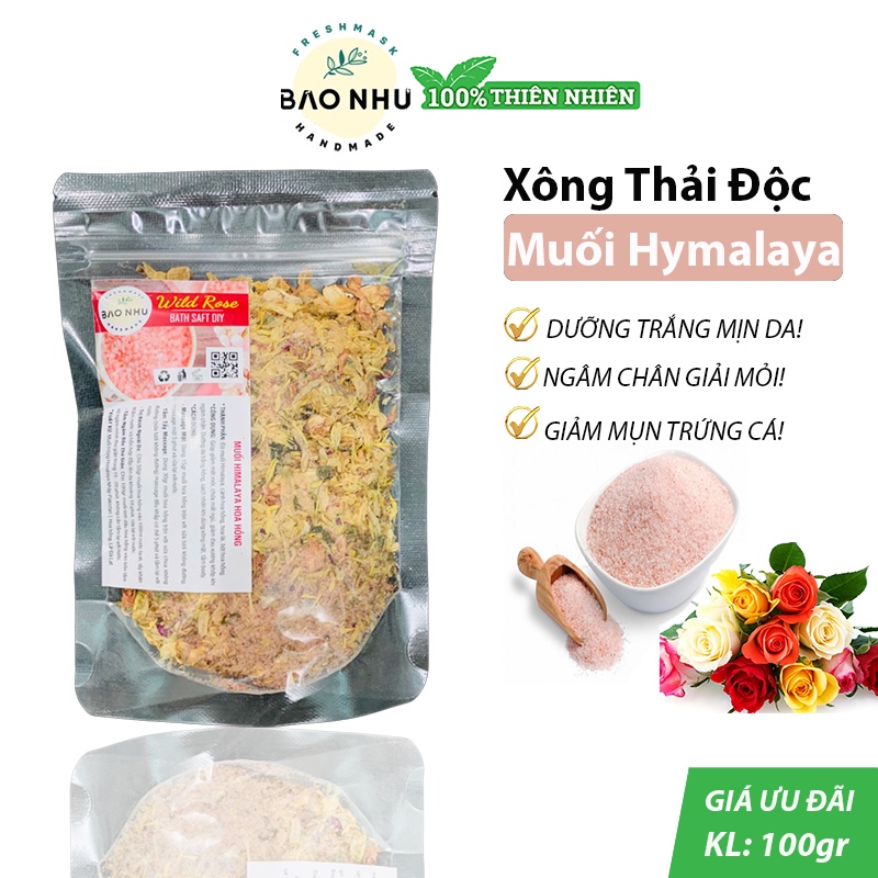 Muối Xông Hoa Hồng Handmade - Trắng da, Detox Đẹp Da Tự Nhiên