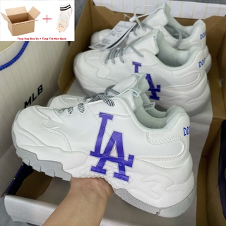 Giày sneaker mlb la ny boston, giày thể thao nam nữ da bò đế độn 2 lớp, đế chuẩn tách, hàng cao cấp, ảnh thật tự chụp