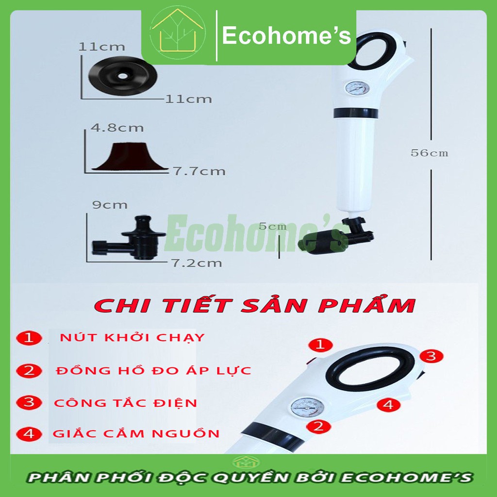 Súng thông tắc bồn câu, bồn rửa chén, dụng cụ thông cống, bồn cầu, bồn rửa bát áp suất 10kg