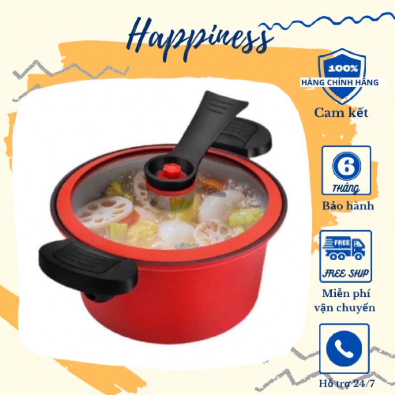 Nồi Áp Suất Chống Dính Dung Tích 3.5 Lít Nấu Được Bếp Từ Kiểu Dáng Hàn Quốc Gọn Nhẹ Dễ Sử Dụng, Nồi Hầm tiện lợi
