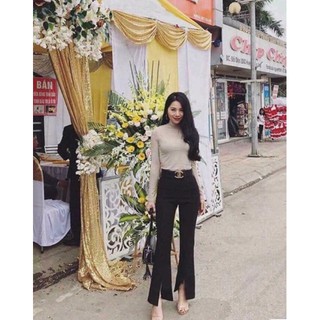 QUẦN ỐNG LOE XẺ GẤU PHONG CÁCH 433