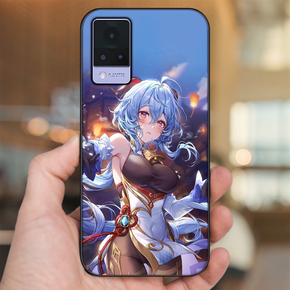 Ốp lưng Vivo V21 viền đen in hình Ganyu Genshin Impact