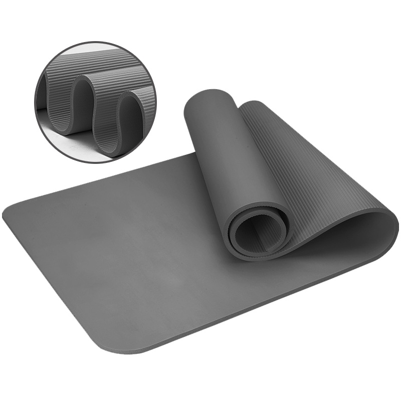 Thảm Tập Yoga Chống Trượt - thảm tập thể dục 8mm - tham tập yoga PNR- Cực Êm, Bám Dính Sàn Màu Xám