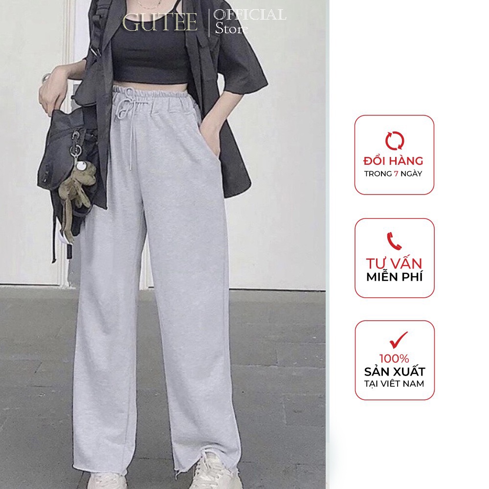 Quần Ống Rộng Thun IRU Unisex - mặc dáng quần lưng cao