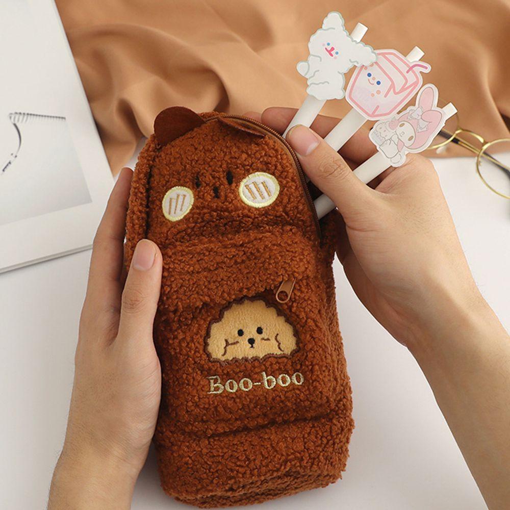 Túi Đựng Bút Hình Gấu Nhồi Bông Phong Cách Hàn Quốc Dễ Thương