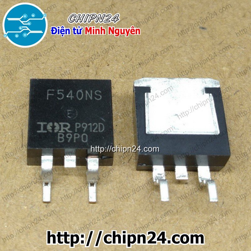 [1 CON] Mosfet Dán IRF540 (Hàng Tốt) TO-263 33A 100V Kênh N (SMD Dán) (IRF540NS F540NS 540)