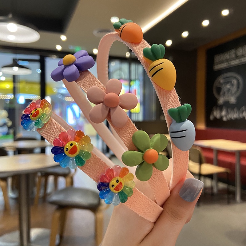 Băng đô cài tóc hình hoa / trái cây / động vật dễ thương cho bé gái