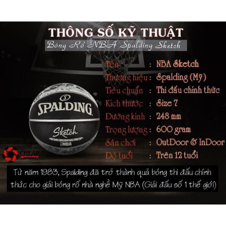 Real Bóng Rổ Spalding Sketch NBA Real Xịn Xò New . . 2020 2020 new . new ! ↺ *