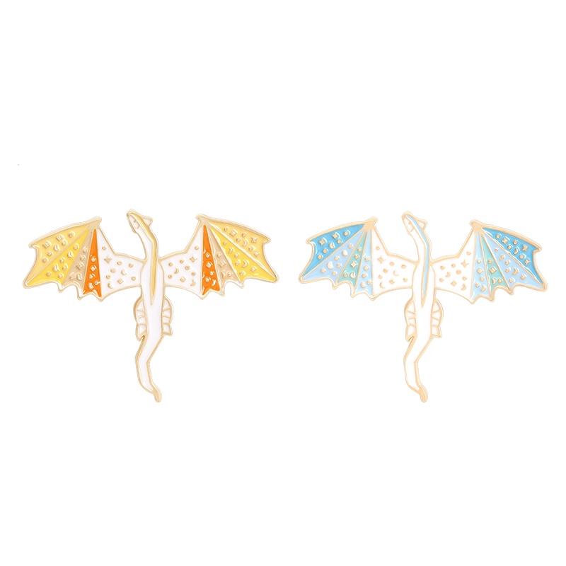 Huy Hiệu Cài Áo Hình Rồng Lửa / Khủng Long Tráng Men Sáng Tạo