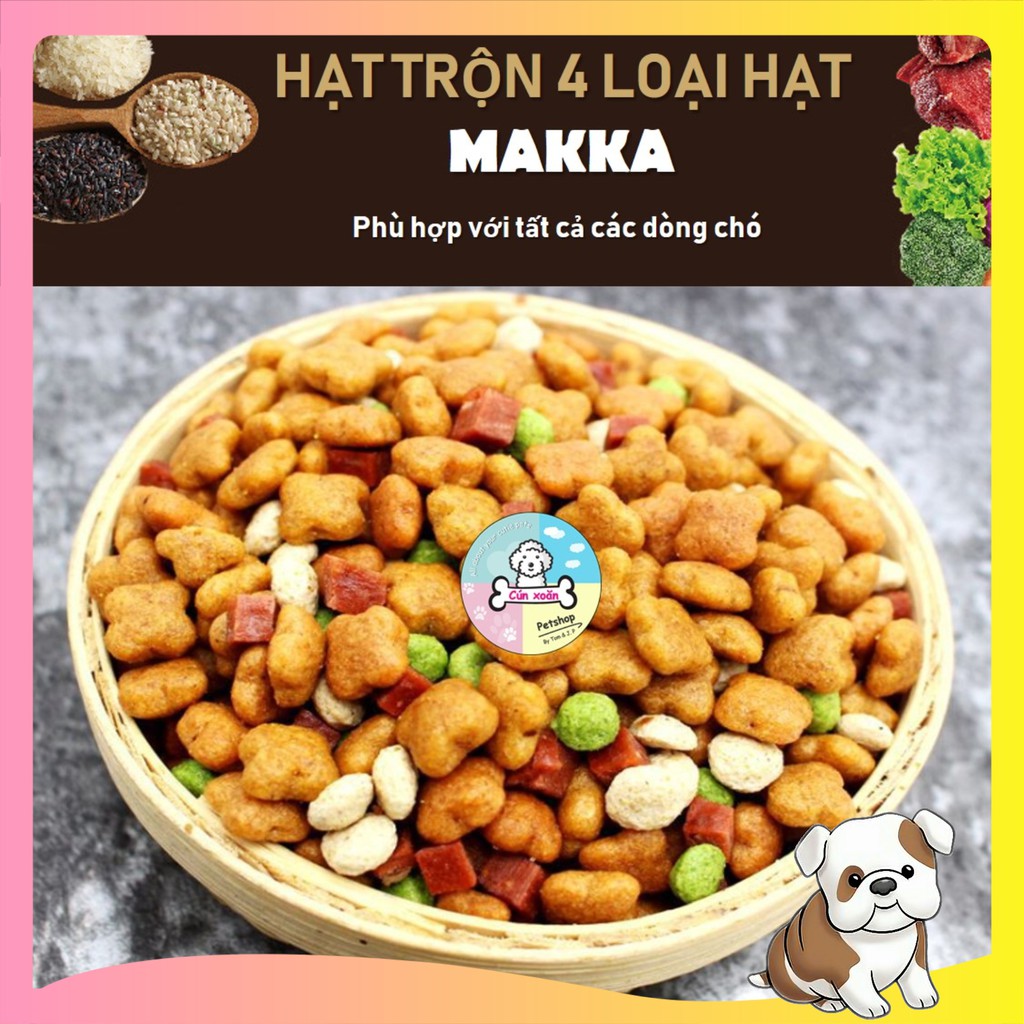 Thức ăn cho chó Makka mix 4 vị 🥩Bò 🥦rau củ 🥛sữa dê, yến mạch (Túi 2.5Kg) phù hợp chó kén ăn