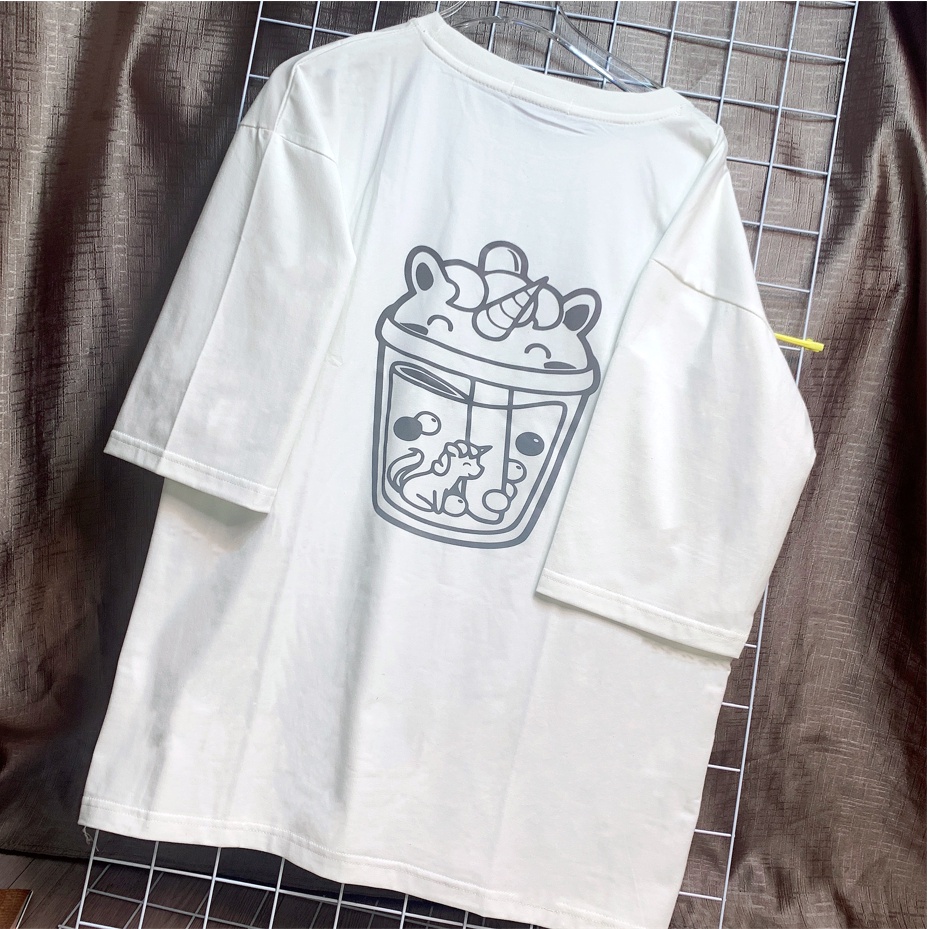 Áo thun tay lỡ Unisex Nam Nữ, Form rộng, vải cotton, dày dặn, không nhăn, hình 3D | BigBuy360 - bigbuy360.vn