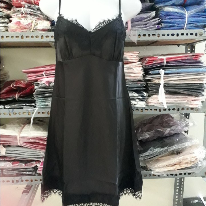 Váy ngủ lụa bigsize hai dây phối chân ren sexy  S140 đồ ngủ lụa sexy pijama đui cộc tay ngủ lụa | BigBuy360 - bigbuy360.vn