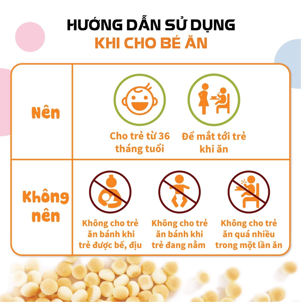 Bánh ăn dặm BORO Nhật Bản 90g, giàu chất xơ canxi, trẻ 7 tháng tuổi ngậm 5 giây tan