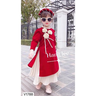 ( SẴN) SET ÁO DÀI ĐỎ TẾT CHO MẸ VÀ BÉ