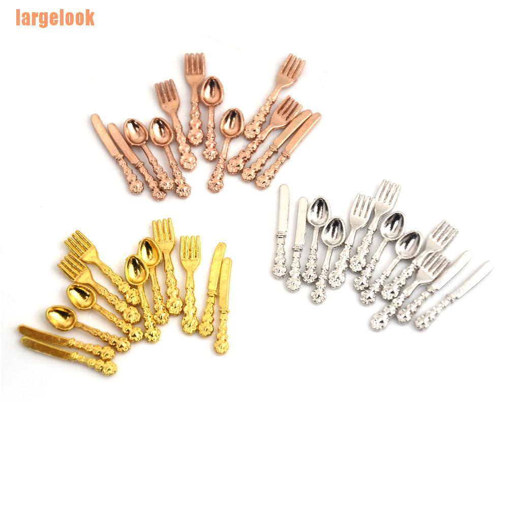 Bộ 12 Dụng Cụ Nhà Bếp Mini Tỉ Lệ 1: 12 Trang Trí Nhà Búp Bê