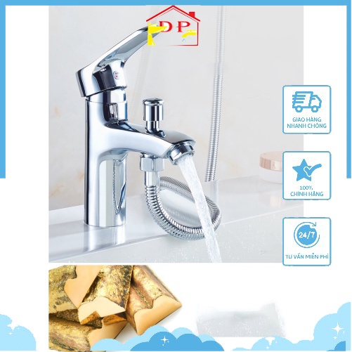 Vòi rửa mặt lavabo kiêm sen tắm nóng lạnh cao cấp SNL45 tặng đôi dây cấp nước inox