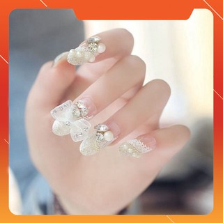 Bộ Nail móng tay giả đính đá phong cách GB tien1189