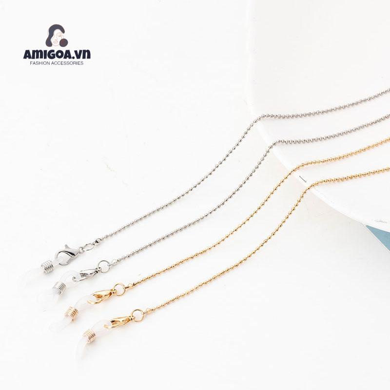 Dây Chuỗi Kim Loại Mạ Vàng Đeo Kính Mắt Chống Rơi Tiện Dụng