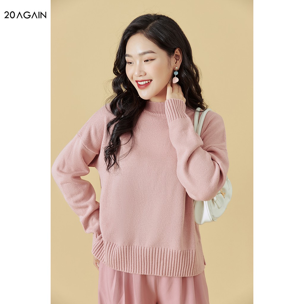 Áo len nữ dài tay xẻ gấu 20Sexy by 20AGAIN, phong cách hàn quốc trẻ trung ALA0054