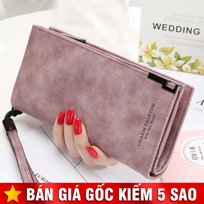 Ví Dài Vân Sần Vằn Vện Charm Fashion Dáng Đứng P1565