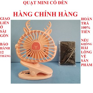 Quạt mini cầm tay quạt mini để bàn quạt usb quạt mini hươu có đèn chính hãng mini fan bảo hành 12 tháng nk035