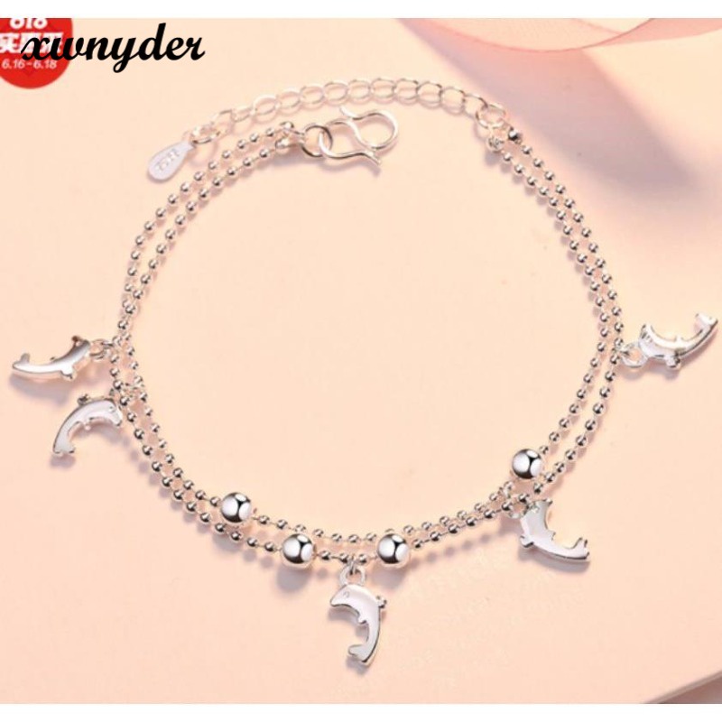 Vòng tay mạ bạc thiết kế nhiều kiểu dáng thời trang xinh xắn cho nữ