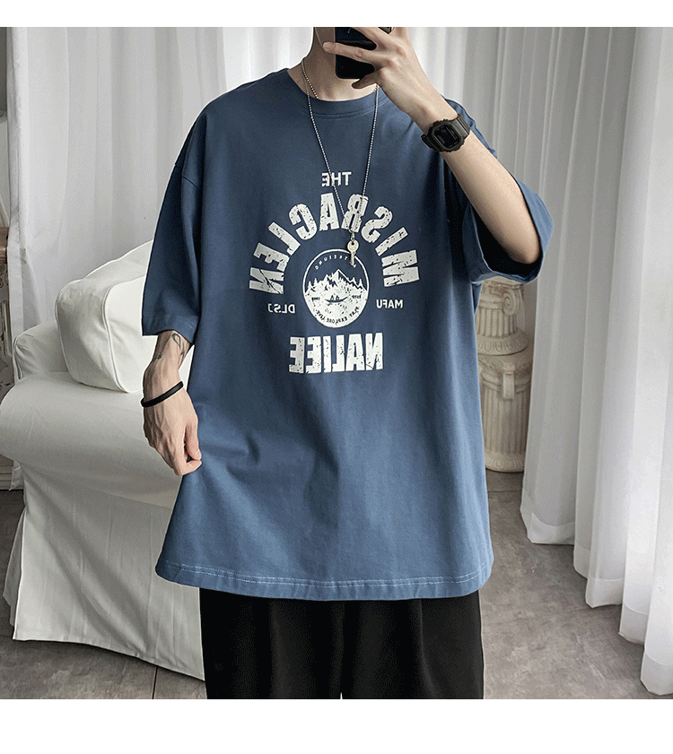 Áo thun tay ngắn dáng rộng size S-5XL phong cách Hàn Quốc trẻ trung dành cho nam