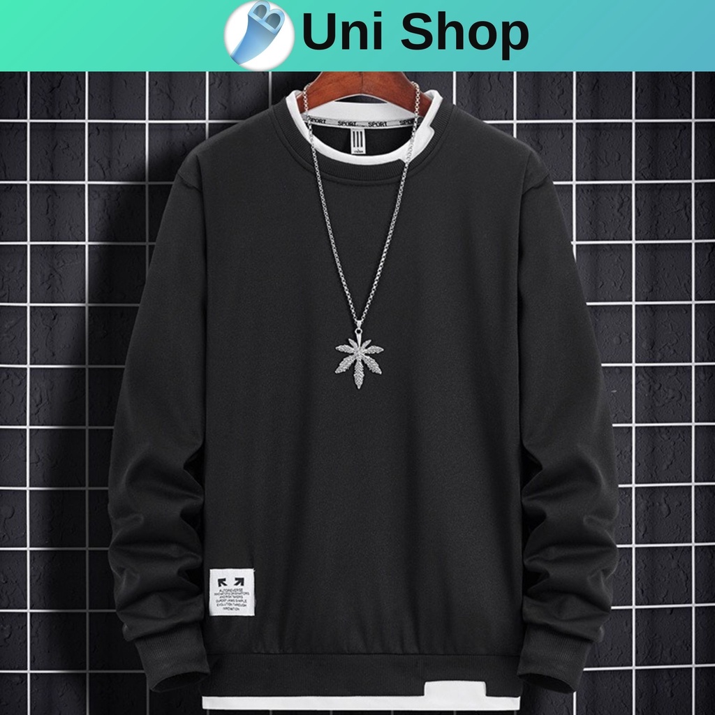 Áo nỉ nam mùa thu đông, dài tay,cổ tròn,lót nỉ áo đẹp thời trang _ B Uni shop | BigBuy360 - bigbuy360.vn
