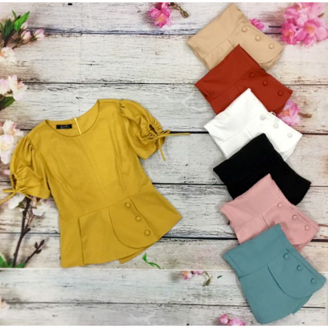 Áo thiết kế tay nơ chất